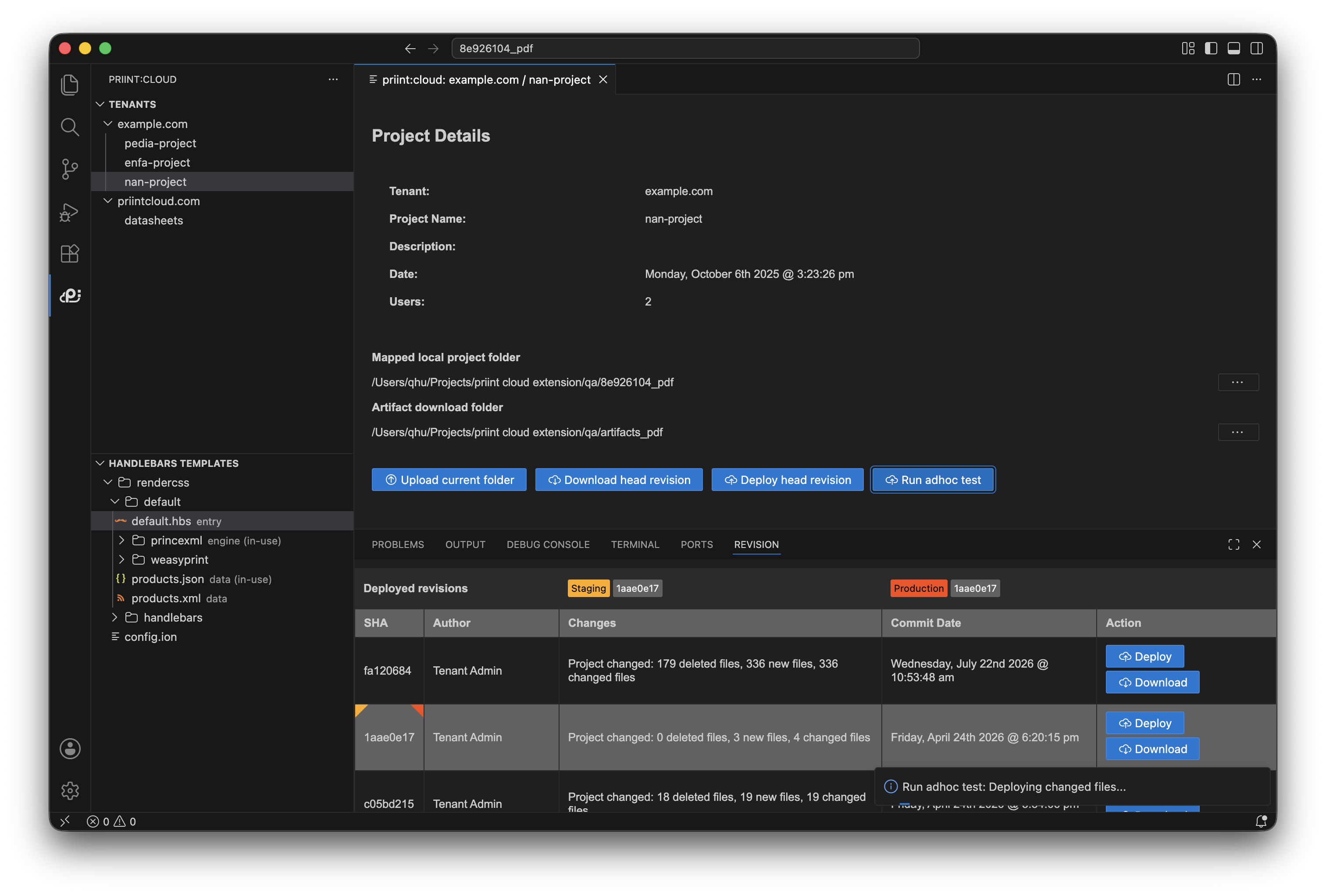 Adhoc zipping notification