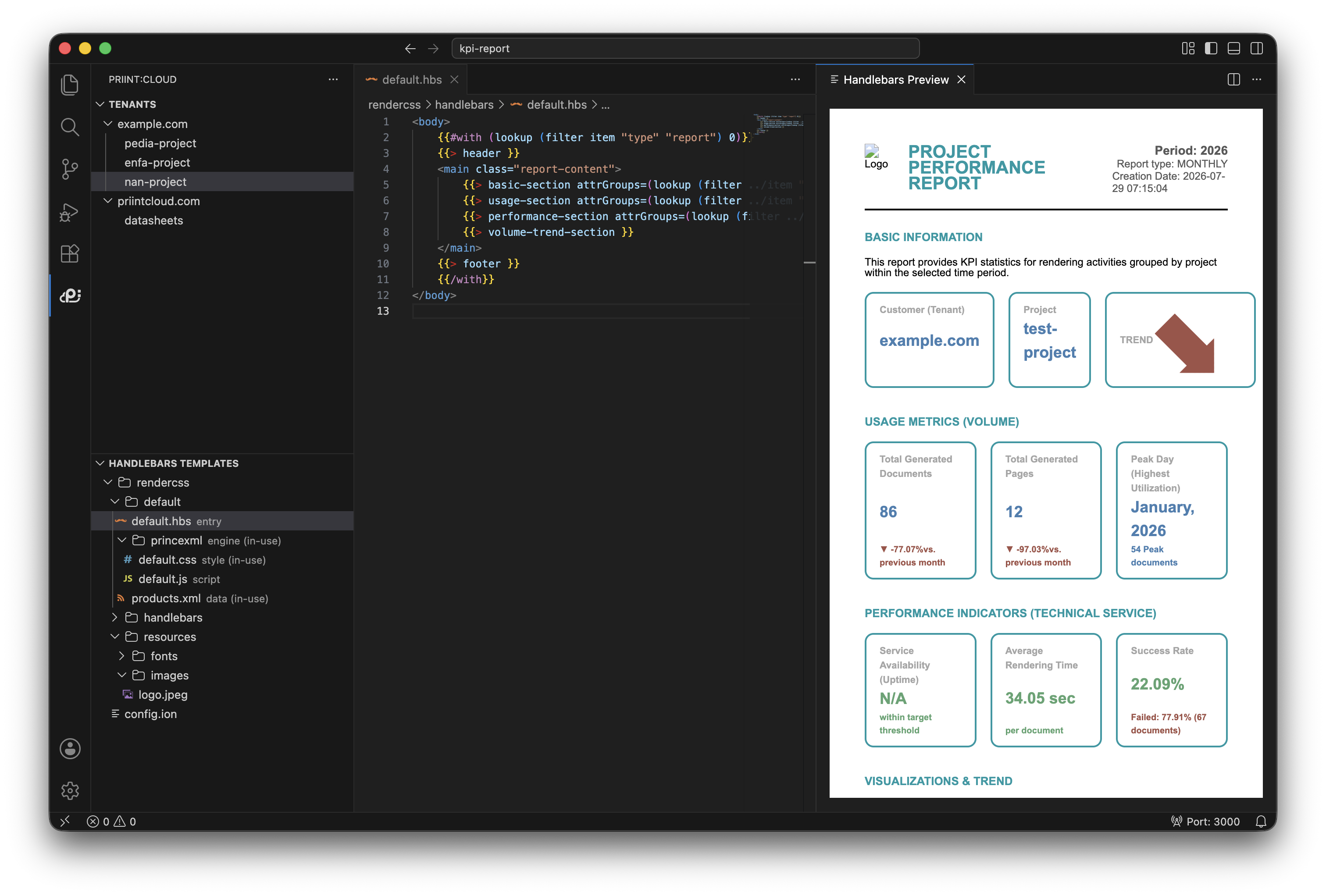 Built-in preview panel