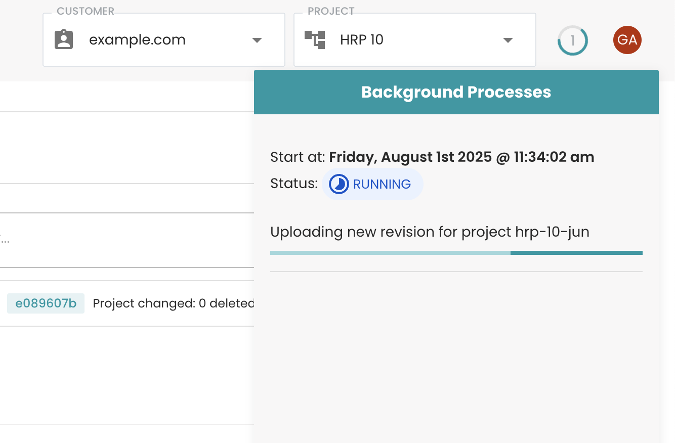 Background upload process