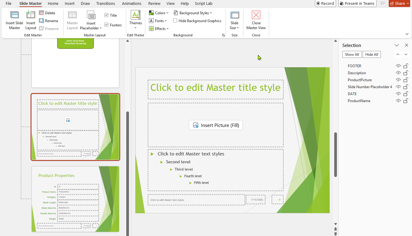 Master Slide View